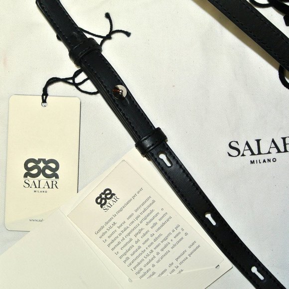 SALAR MILANO MIMI STAR FRINGE BAG, BLACK SUEDE WHITE CALFSKIN Rare COLOR COMBO - Picture 10 of 14